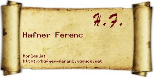 Hafner Ferenc névjegykártya
